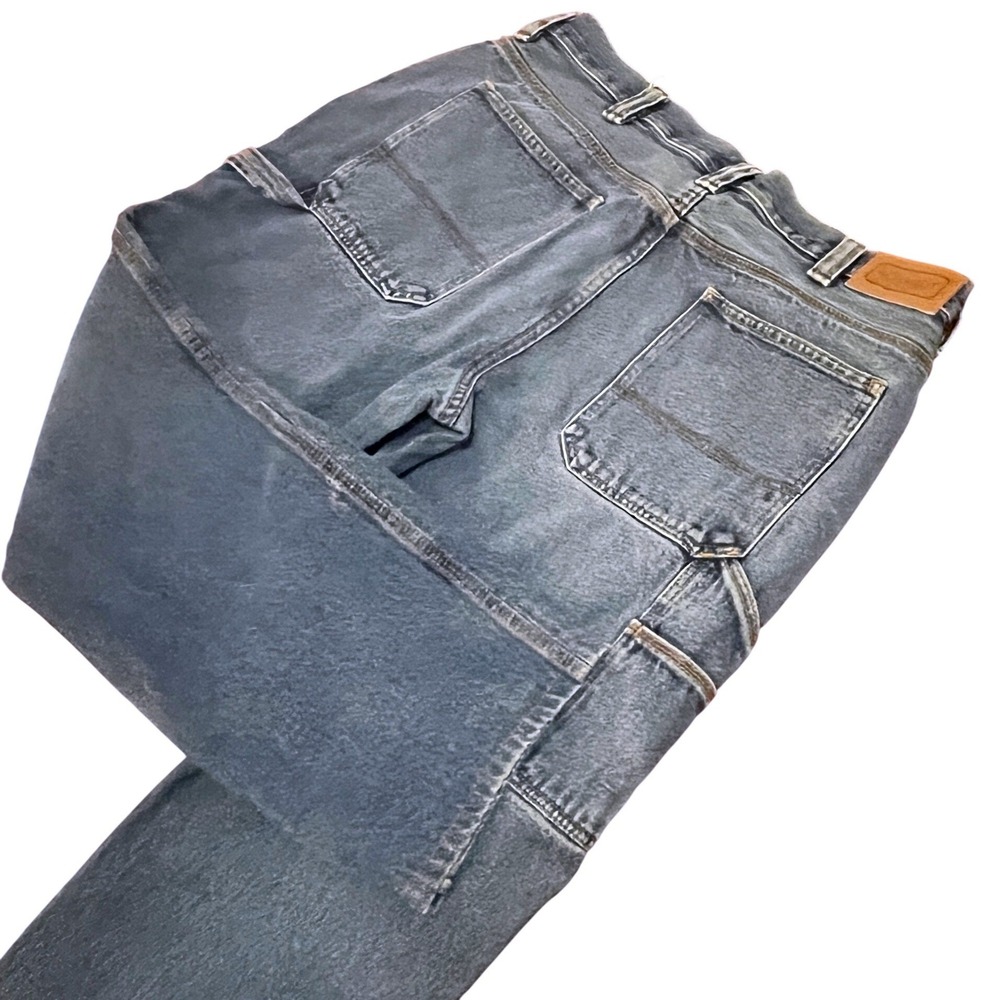CE Schmidt Workwear Mens Carpenter Jeans Blue Denim Utility Pants 37x29 GUC